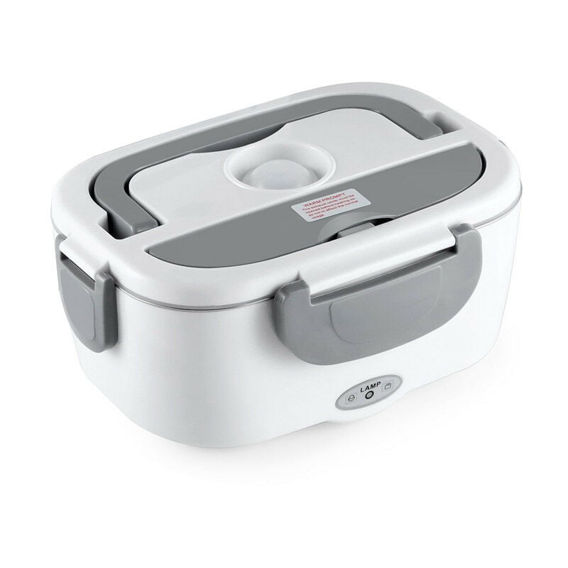 Boite à Lunch Eléctrique Boite à Repas Chauffante en Acier Inoxydable 12V-220V de Voiture Bureau Maison - Gris