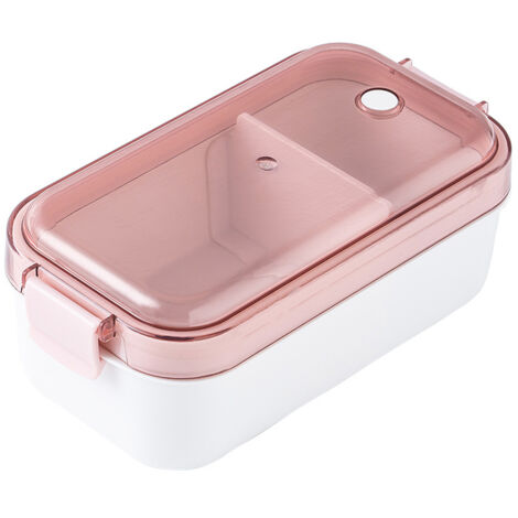 Boîte à lunch en ABS de qualité alimentaire avec compartiment intérieur, petite boîte à bento pour fruits, rose, idéale pour la maternelle