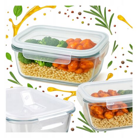 Boîte à lunch en verre de 370 ml, hermétique, pour le travail