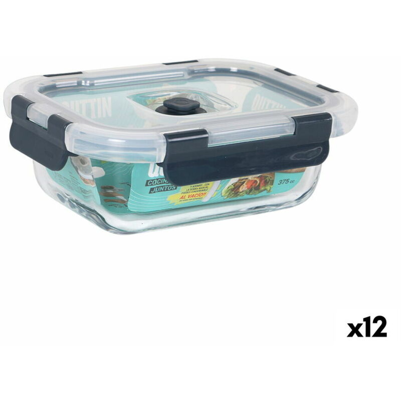 Boîte à lunch hermétique rectangulaire Quttin 375 ml (12 pièces)