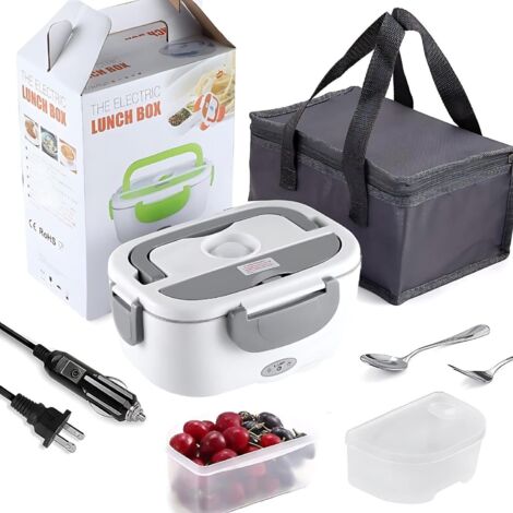 Boîte à lunch isotherme chauffante allume-cigare 1,8 L avec sac isotherme - Gris
