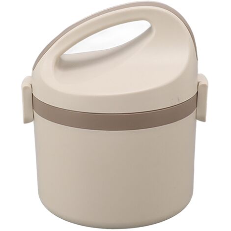 Boîte à lunch isotherme en acier inoxydable – 1 niveau – Beige ivoire – Étanche et portable
