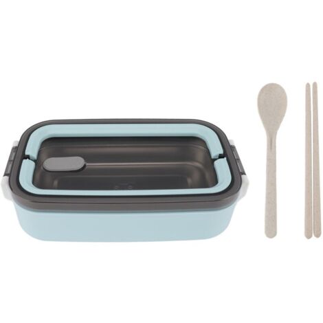 Boîte à lunch isotherme en acier inoxydable 304, étanche, idéale pour le déjeuner au bureau, à l'école ou pour les étudiants - Bleue