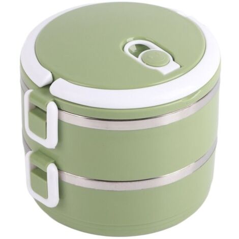 Boîte à lunch isotherme portable en acier inoxydable vert pour nouilles de riz