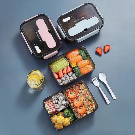 Boîte à lunch micro-ondable 1100 ml/1500 ml pour enfants, idéale pour le rangement des aliments. Boîte à bento, boîte à goûter japonaise, boîte à petit-déjeuner, Ns2-big-blue.