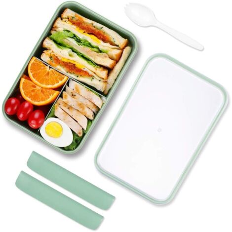 Boîte à lunch portable à 3 compartiments, contenant alimentaire pour adultes, sans BPA