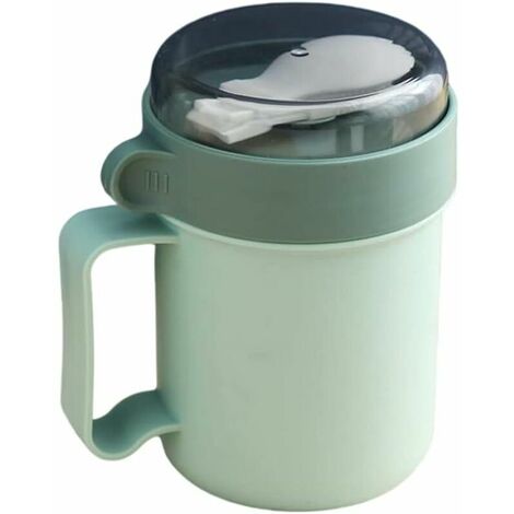 Boîte à lunch portable avec cuillère pliable, vert