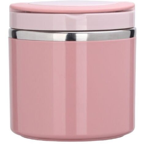 Boîte à lunch rose en acier inoxydable avec couvercle thermique hermétique pour l'école
