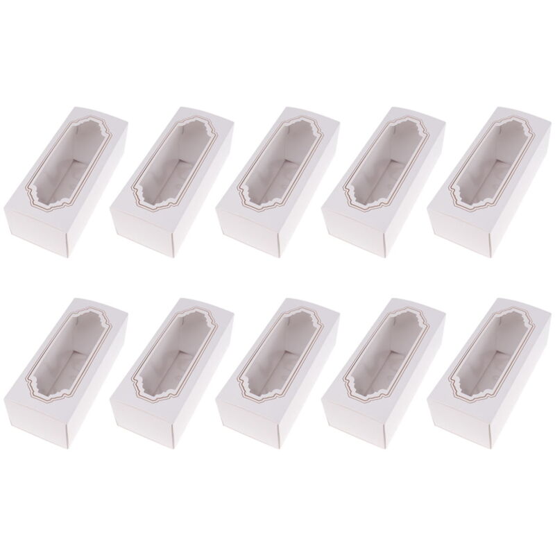 Feiyue - Boîte à macarons 10 pièces Boîte à pâtisserie Boîte à macarons en papier blanc Petite boîte à biscuits Gâteau Dessert Boîte d'emballage