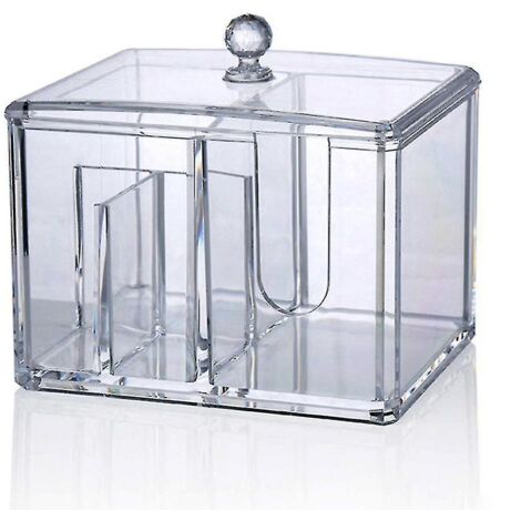 Boîte à maquillage portable transparente pour cotons-tiges, porte-coton, boîte de rangement pour cosmétiques.