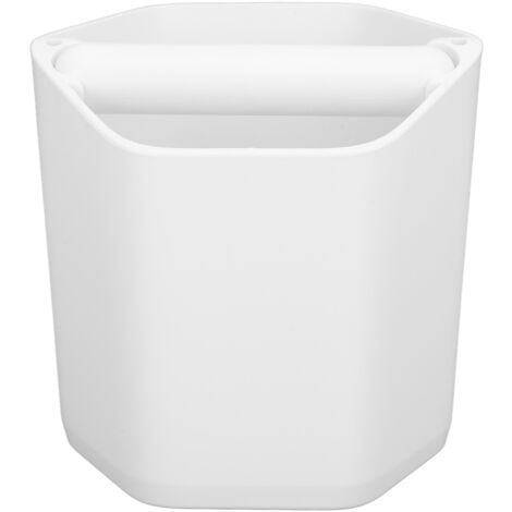 Boîte à marc de café grande capacité avec barre d'éjection et base antidérapante blanche