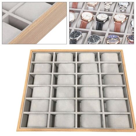 Boîte à montres 24 emplacements, coffret de rangement en bois, organiseur, coffret de rangement pour bijoux