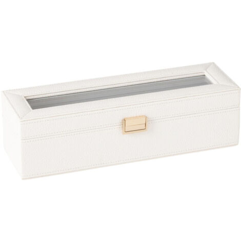 Boîte à Montres 6 Compartiments "Ericka" 34cm Blanc