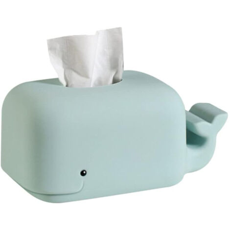 Boîte à Mouchoirs Baleine en Silicone, Couvre-Boîte à Mouchoirs avec Support Téléphone, Organisateur Anti-Chute pour Cuisine et Salon