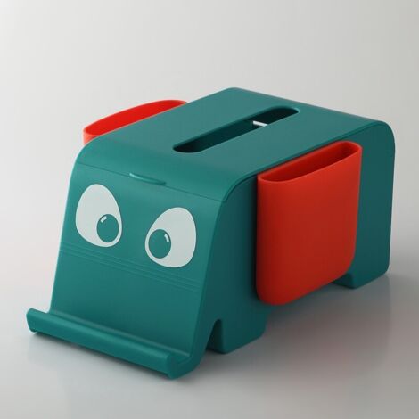 Boîte à mouchoirs, boîte de rangement pour télécommande de dessin animé domestique(vert orangé)