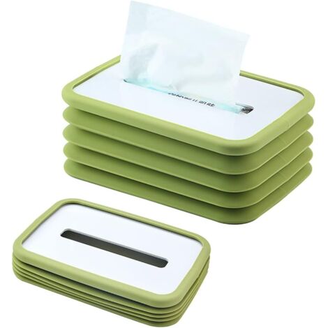 Boîte à mouchoirs de bureau en silicone pour la maison et le salon (vert)