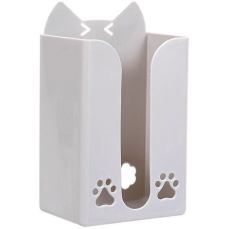 Boîte à mouchoirs de salle de bain créative murale sans poinçon porte-serviettes visage de chat boîte de rangement en papier rouleau