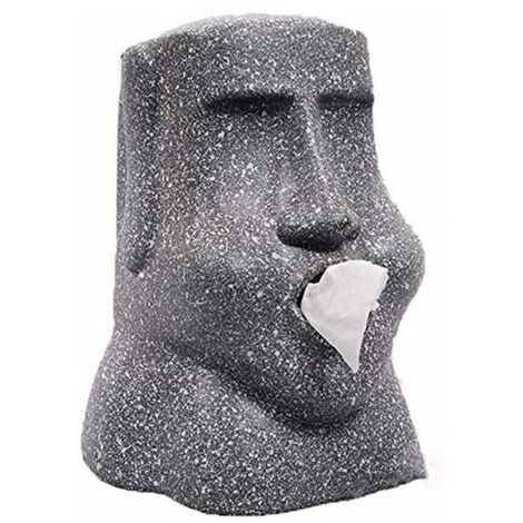 Boîte à mouchoirs décorative  Boîte à mouchoirs Sculpture Moai de l'île de Pâques Bureau Tissue Couverture, Distributeur Serviette de Papier créatif de Pâques