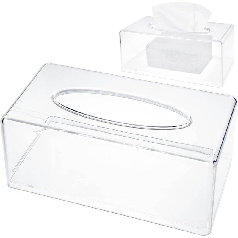 Boîte à mouchoirs en acrylique transparent – distributeur rectangulaire pour chambre salle à manger bureau salle bain