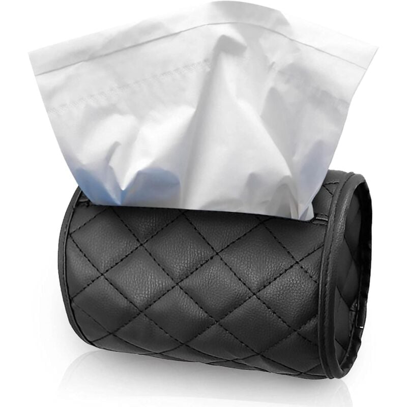 Fei Yu - Boîte à mouchoirs en cuir, porte-mouchoirs suspendus pour Boîte à mouchoirs en cuir (noir)