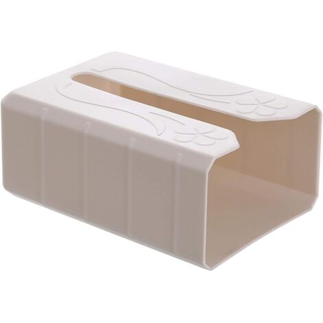 Boîte à mouchoirs en plastique autocollante murale (Beige)