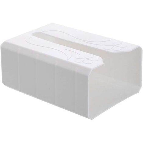 Boîte à mouchoirs en plastique autocollante murale (blanc)