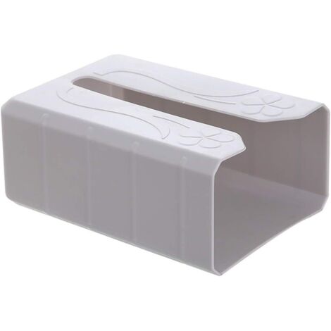 Boîte à mouchoirs en plastique autocollante murale (gris)