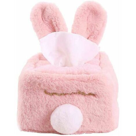 Boîte à mouchoirs, lapin en peluche boîte à mouchoirs plateau de rangement porte-serviettes rangement décor à la maison carré de Pâques