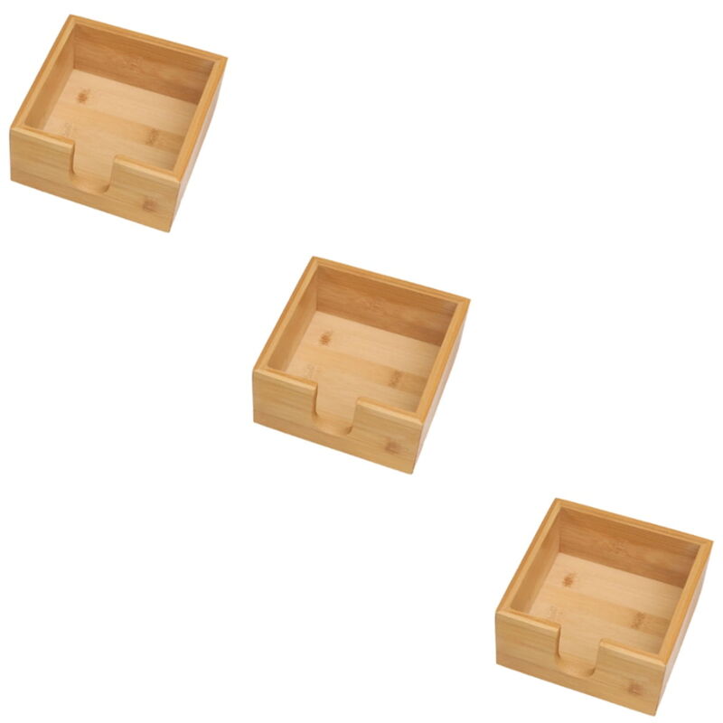 Boîte à mouchoirs multifonctionnelle, distributeur de serviettes et de boissons, support pour table à manger en bambou, 3 pièces