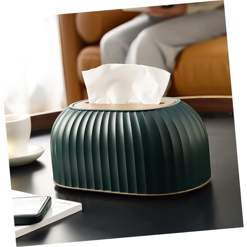 Boîte à mouchoirs pour bureau, maison, salon, salle à manger, organiseur de mouchoirs avec ressort, vert