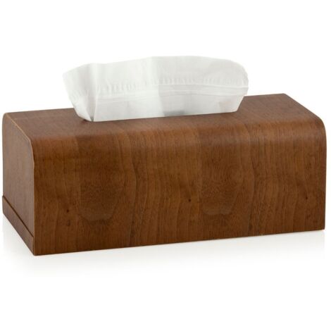 Boîte à Mouchoirs En Bois Noir Élégante 23x12x10,5cm - Support Design Pour Maison Et Hôtel