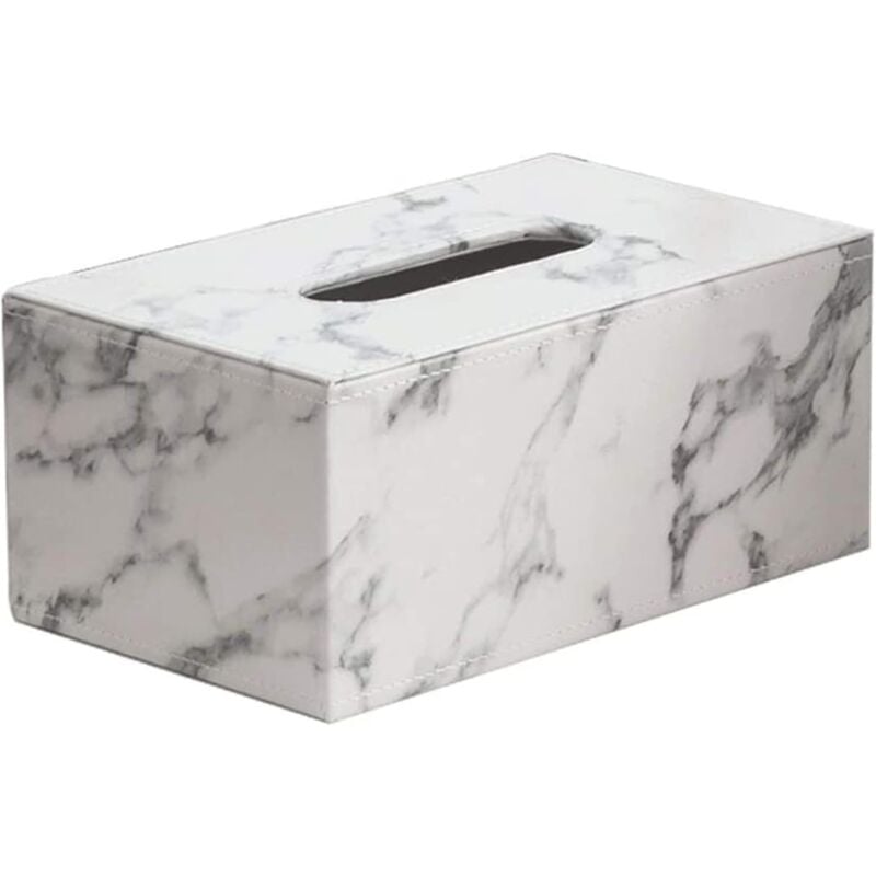 Serbia - Boîte à mouchoirs rectangulaire en marbre avec couvercle, grande taille 24129.5cm (blanc)