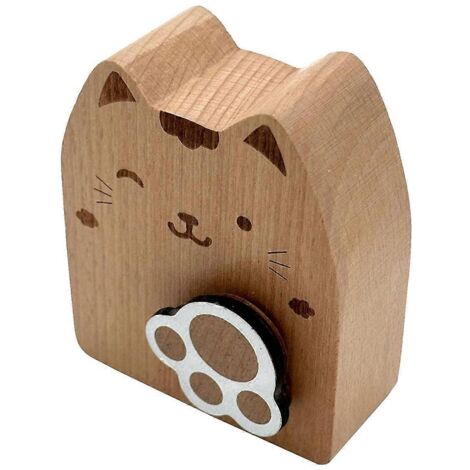 Boîte à musique à remontoir Wood Cat, mécanisme rotatif, mouvement musical A--