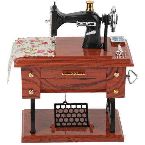 Boîte à musique vintage avec mécanisme d'horlogerie, décoration de table cadeau créative rétro