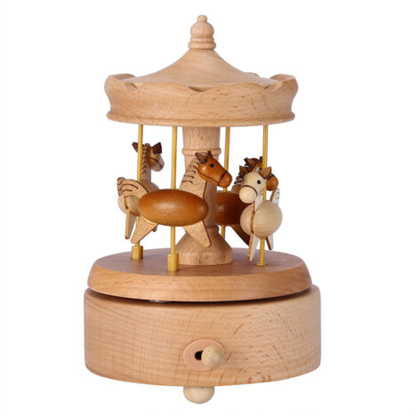 Boîte à musique vintage en bois artisanale - Idée cadeau anniversaire Noël décoration intérieure