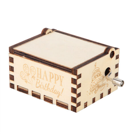 Boîte à musique vintage en bois blanc sculpté, cadeau rétro pour anniversaire