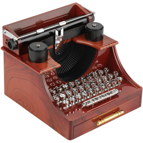 Boîte à musique vintage mécanique avec horloge, décoration de table rétro et cadeau créatif