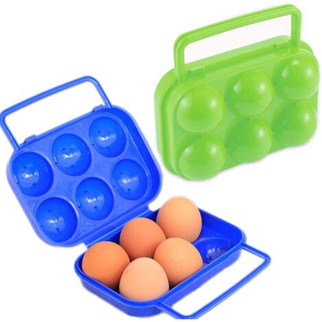 Boîte À Œufs - 2 Pièces - Plastique - Pliable Et Portable - Rangement Et Transport - Vert