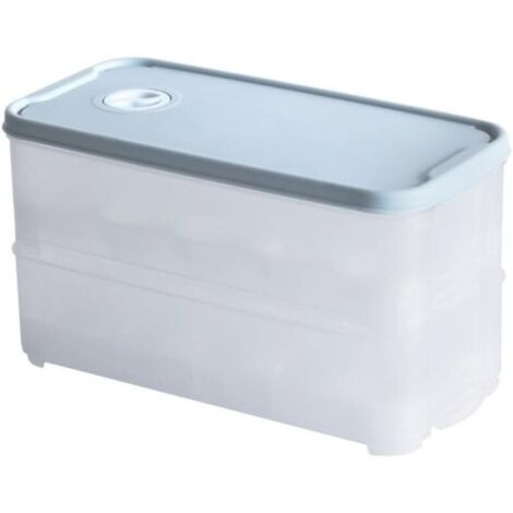 Boîte à œufs empilable pour le transport au réfrigérateur, 20 œufs, 2 couches, 24,5 x 13,2 x 12 cm, couvercle en plastique, lavable au lave-vaisselle