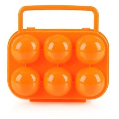 Boîte à œufs en plastique portable 6 grilles Boîte de rangement pour œufs pliable Boîte à œufs de grande capacité Boîte de rangement pour support à œufs pour réfrigérateur et bac à légumes(orange)