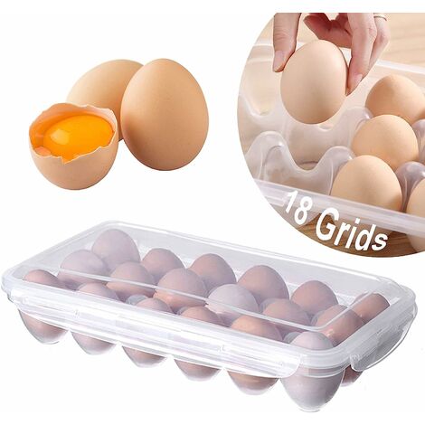 Boite à Œufs En Plastique Pour Réfrigérateur Rangement Pour Œufs Empilable En Plastique Boîte De Stockage d'Oeufs Pour Réfrigérateur Support Oeuf Boîte De Rangement Empilable Cuisine Pour 18 Oeufs REA