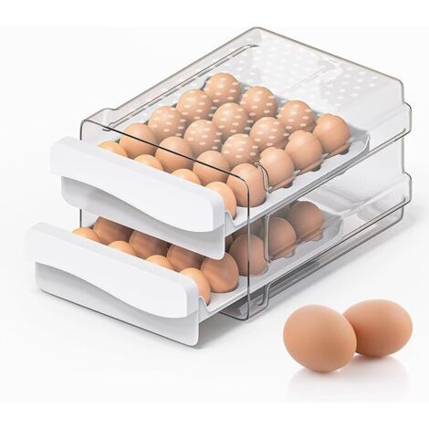 EGOUTTOIR A COUVERTS,White 3 tier  Porte œufs pour réfrigérateur