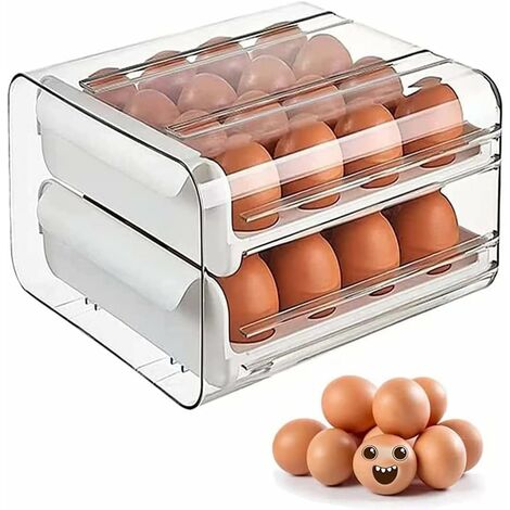 Boîte à œufs Plateau à œufs en plastique Plateau à œufs pour tiroirs de réfrigérateur Boîte de rangement pour œufs Organisateur de réfrigérateur Convient pour les réfrigérateurs, la vaisselle, les arm