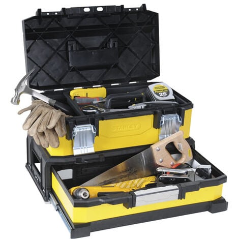 Boite à outils à tiroir bi-matière jaune 51cm STANLEY - 1-95-829