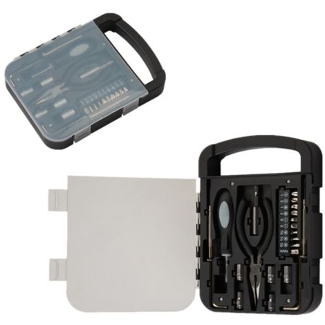 Boîte à outils complète de 22 pièces, boîte à outils, ensemble d'outils complet, boîte à outils portable avec jeu de tournevis de précision pour le bricolage