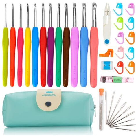 Boîte à outils de tissage 37 pièces avec aiguilles à crochet, épingles de marquage et mètre ruban - Idéale pour le tissage et le tricot