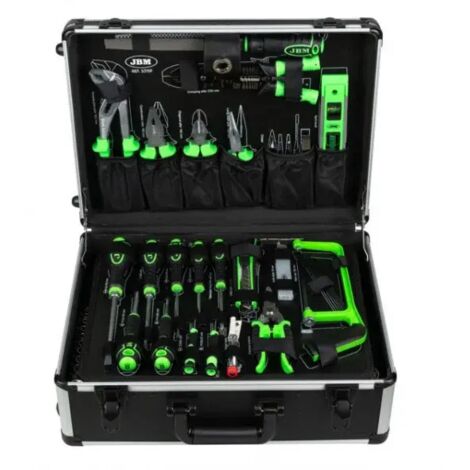 Coffret multi-outils 159 pièces en aluminium – Outils de précision et de coupe – Pour mécanique et électromécanique – JBM53159