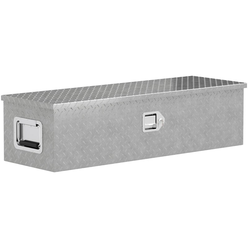 Boîte à outils en aluminium - caisse à outil alu. verrouillage clé vérins poignées - 99 x 33 x 25 cm