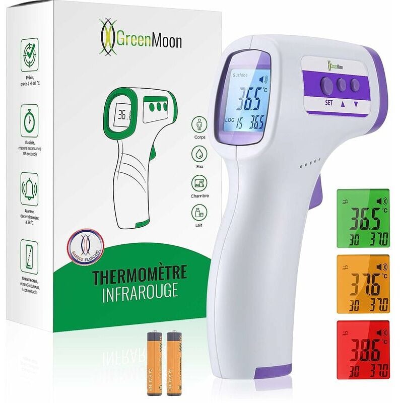 Odipie - Thermomètre Frontal Thermometre Adulte Infrarouge, Thermometre Sans Contact, Écran Lcd, Fonction Mémoire, Thermometre Infrarouge Pour