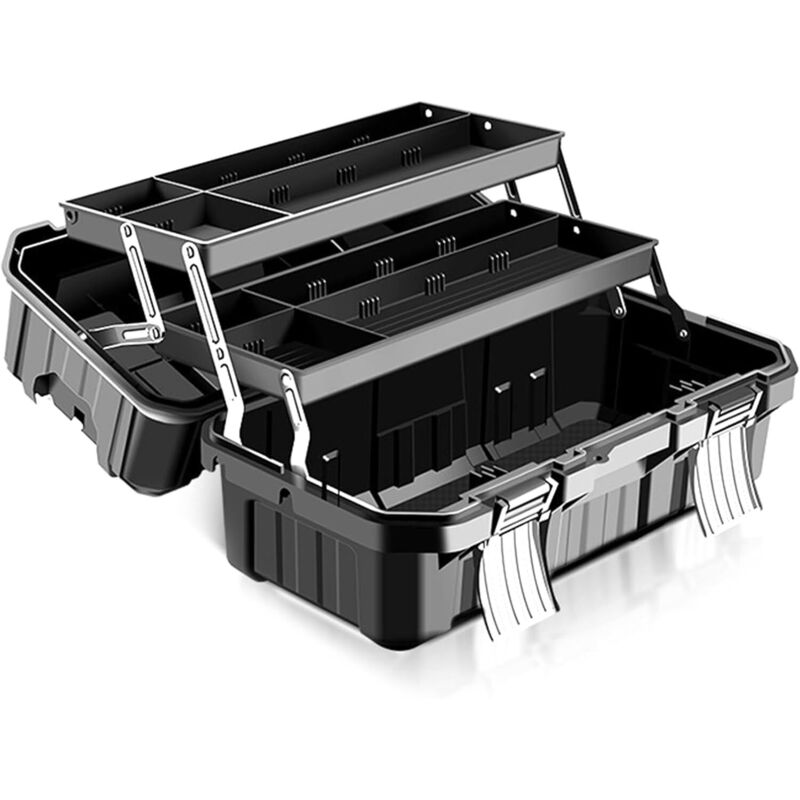 Image of Multifunktionale Werkzeugkiste aus Metall mit Ablage und Trennwand 48/21 cm